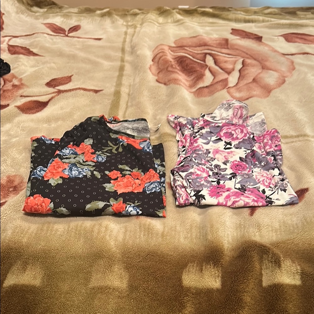 LuLaRoe Floral Tops - Black and White